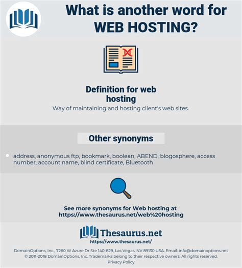 web hosting synonyms.